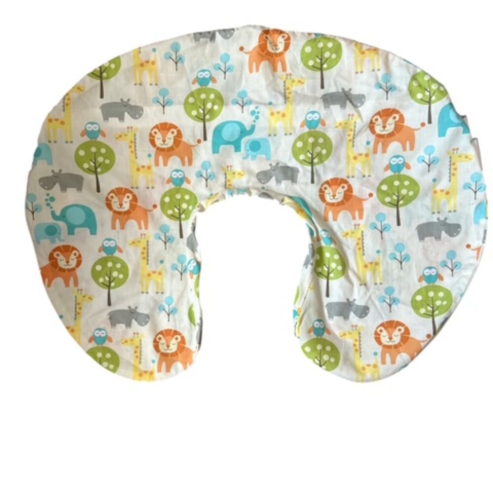 Boppy Pillow Cover Safari Animals - Lions Giraffe Elephant Hippo